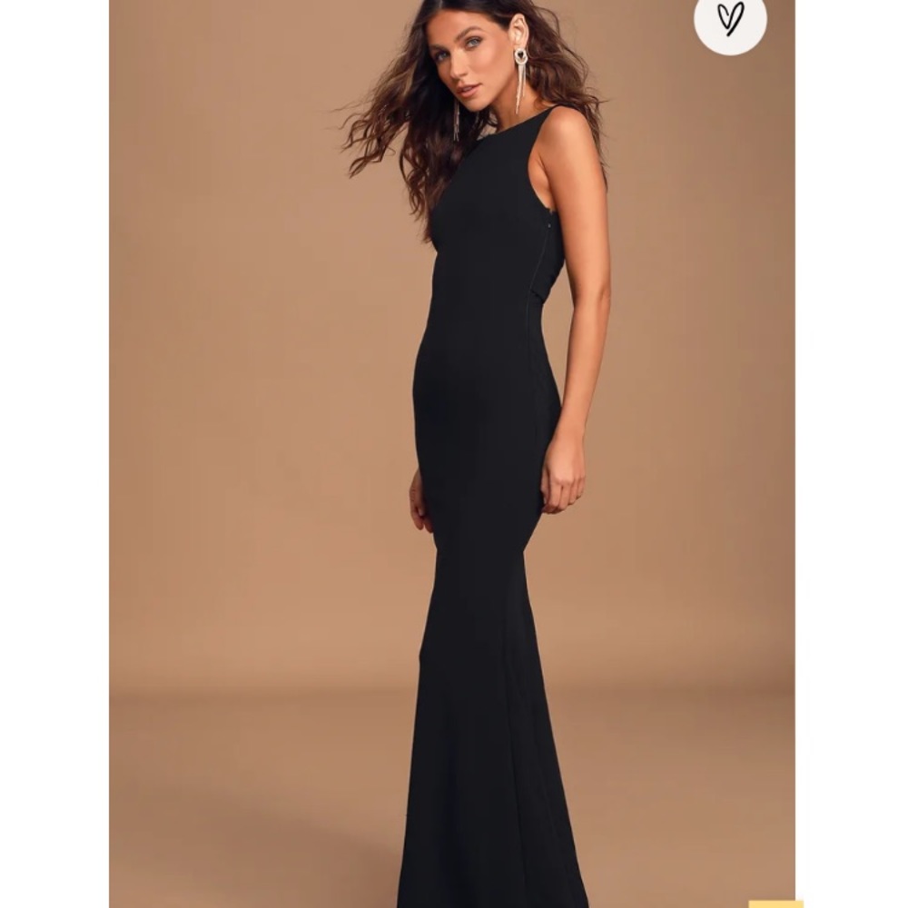 Lulus Black Love in Your Eyes knotted Mermaid Maxi Dress